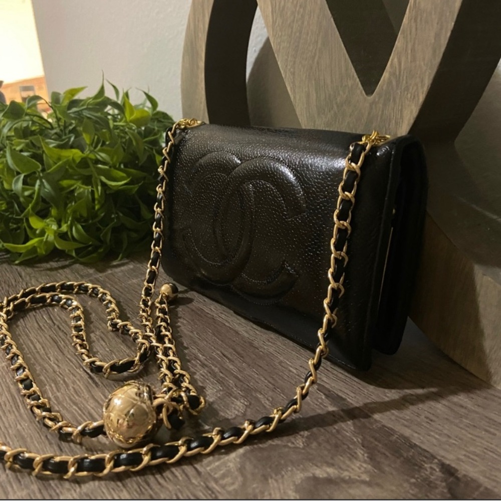 🖤⚜️Chanel Timeless Wallet Crossbody Shoulder Chain Pearl Crush Style Adjustable - Picture 2 of 15